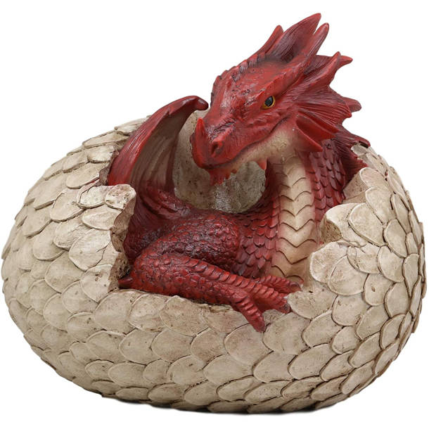 Set of Four Hatchlings Emergence Dragonling Hatching from Egg Figurine 8cm